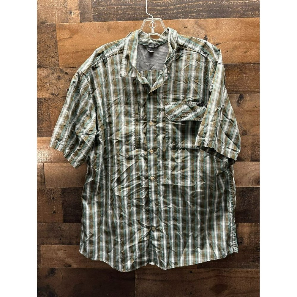 Eddie Bauer Men's Short Sleeve Button‎ Up Size X-Large